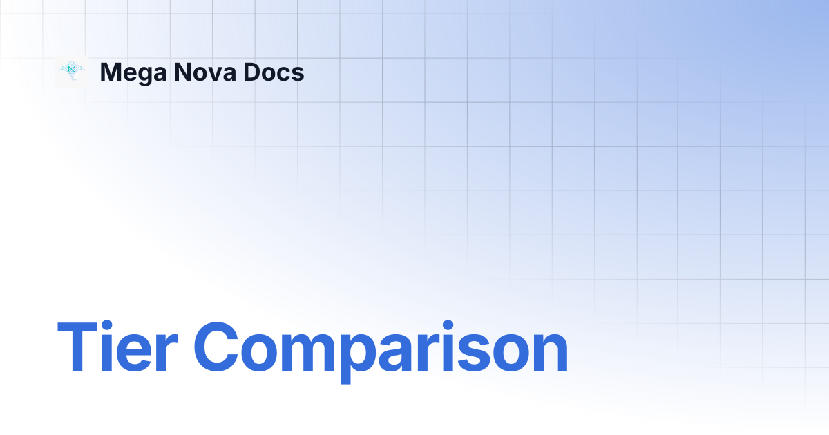 Tier Comparison | Mega Nova Docs