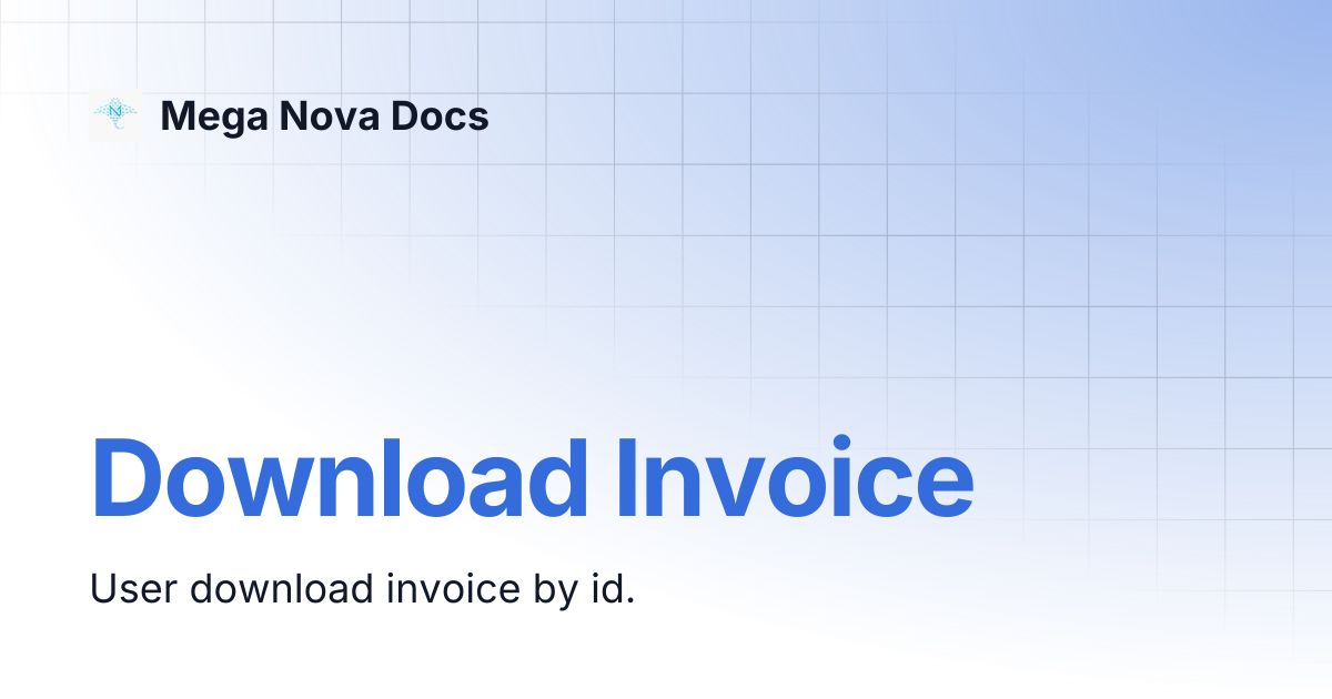 Download Invoice | Mega Nova Docs